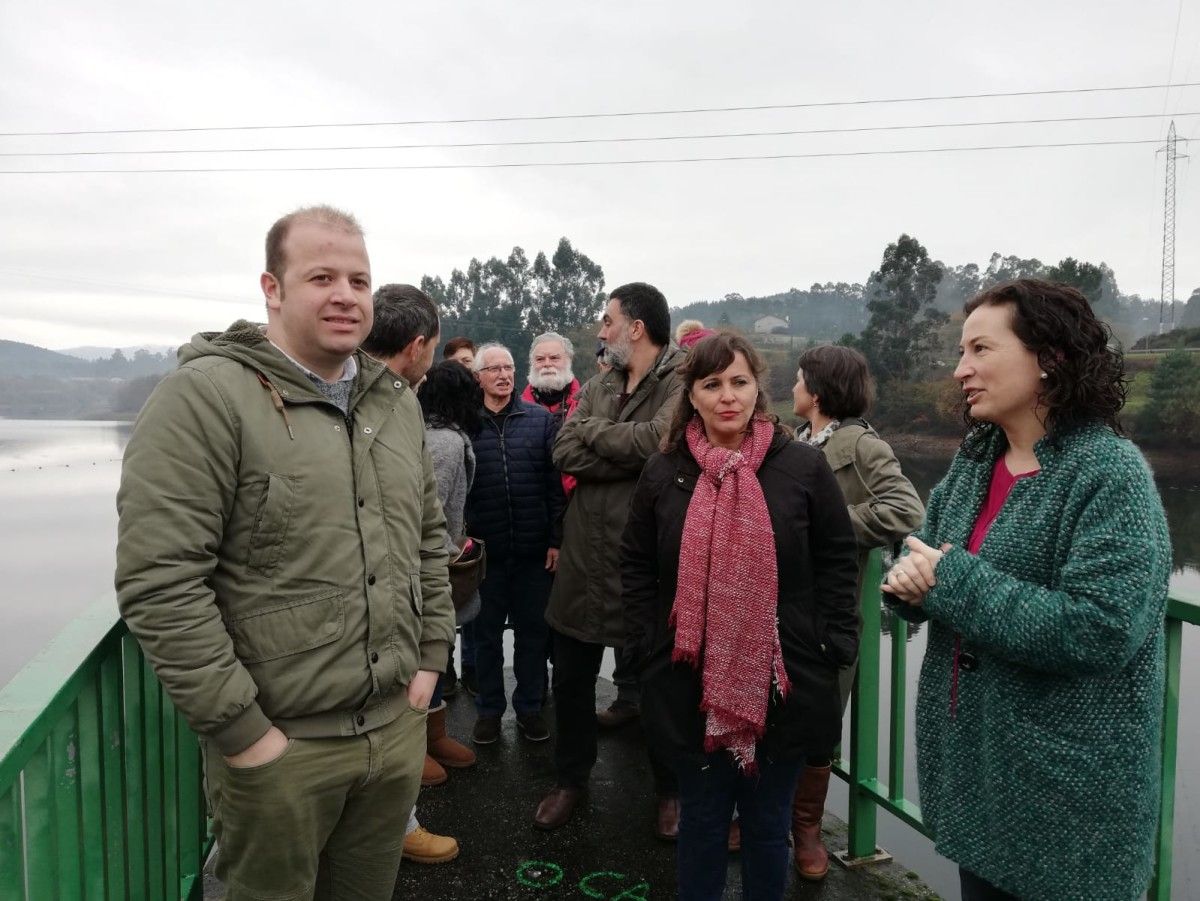 Comparecencia de Ana Miranda con portavoces del BNG en el embalse de A Baxe