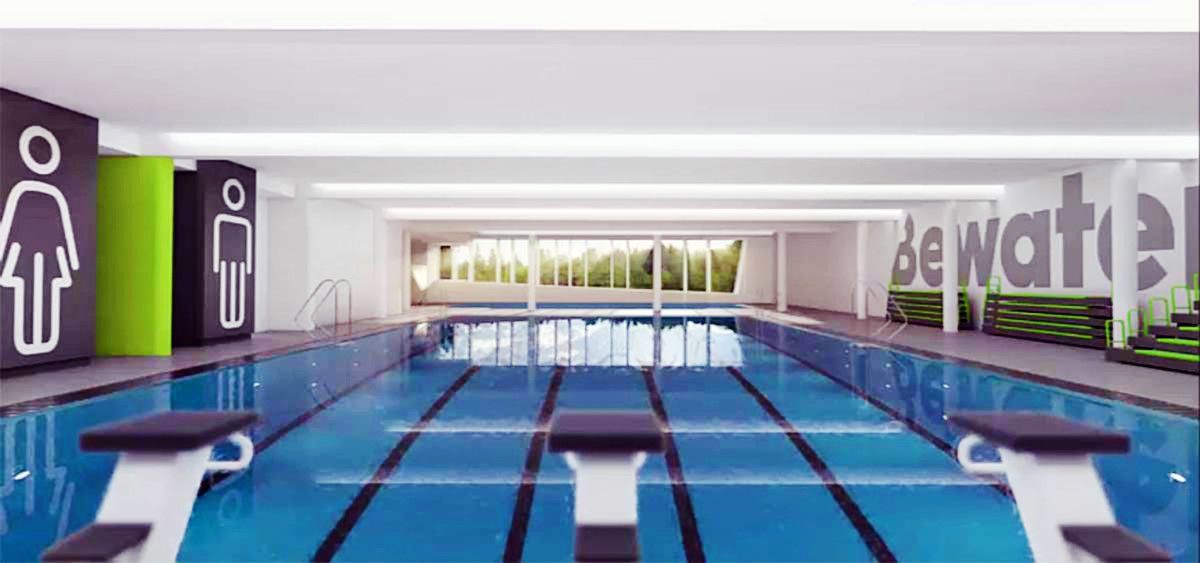 Aspecto interior de las futuras piscinas de Campolongo