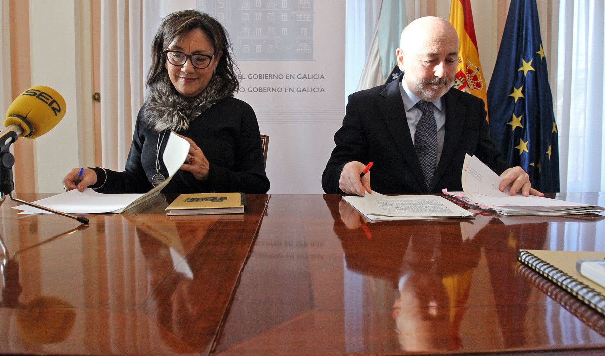 Maica Larriba e Javier Losada na Subdelegación do Goberno en Pontevedra (arquivo)