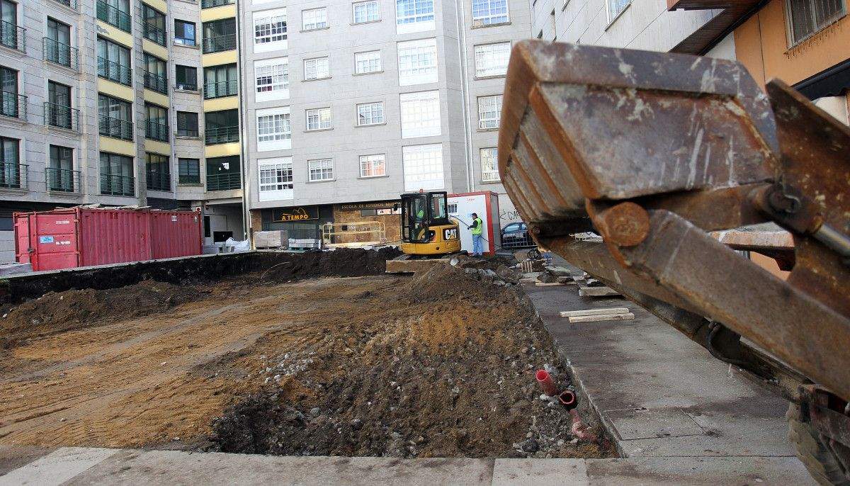 Obras de reforma en la Plaza de la Castaña