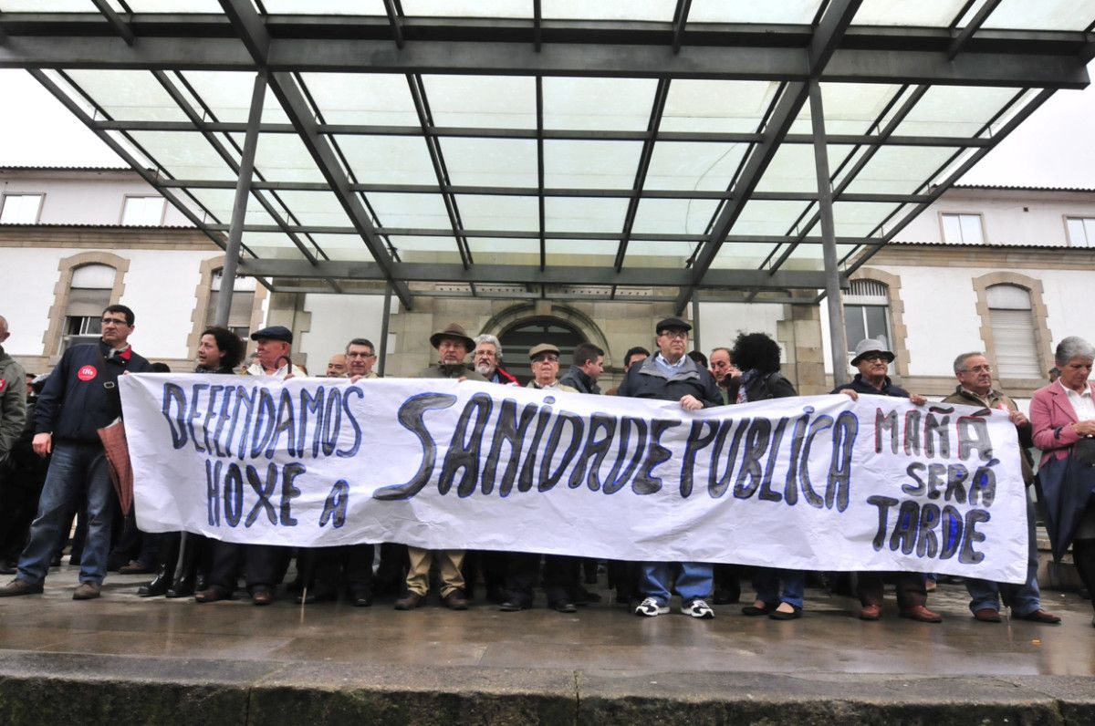 Concentración de SOS Sanidade Pública en el Hospital