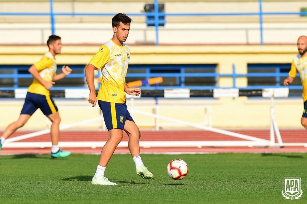 Borja Domínguez, nun adestramento co Alcorcón
