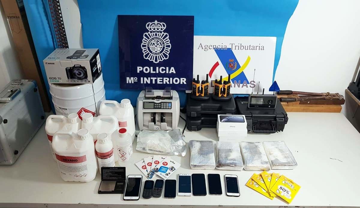 Material intervido na operación "Tilvas-Secreto" contra o narcotráfico