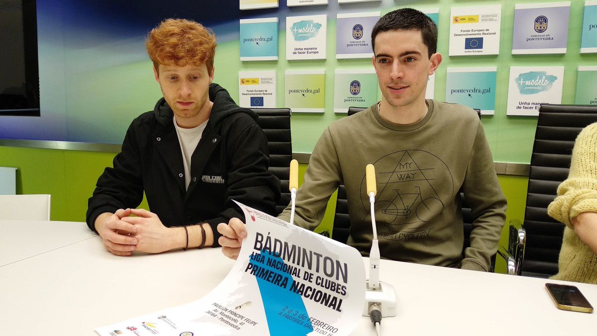 Manuel Brea y Jesús Pereiro en la presentación de la jornada de la Liga Nacional de Bádminton