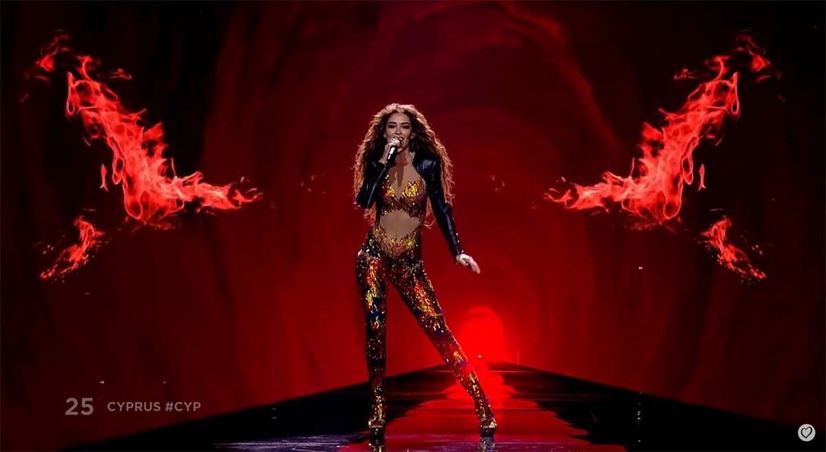 Eleni Foureira, na súa actuación en Eurovisión