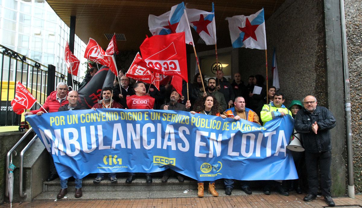 Concentración de los trabajadores del sector de las ambulacias