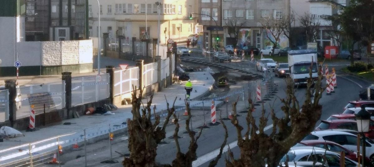 Obras en la Avenida de Ourense