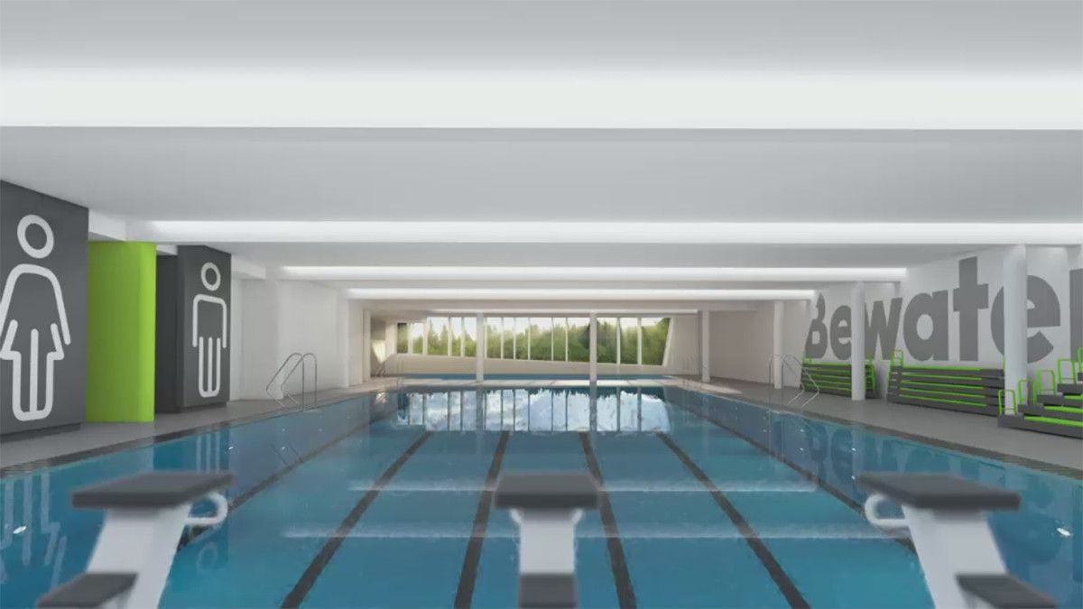 Recreación del futuro centro deportivo de Campolongo