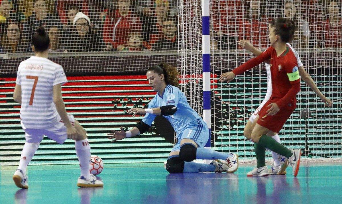Silvia Aguete, en la final de la Eurocopa entre Portugal y España