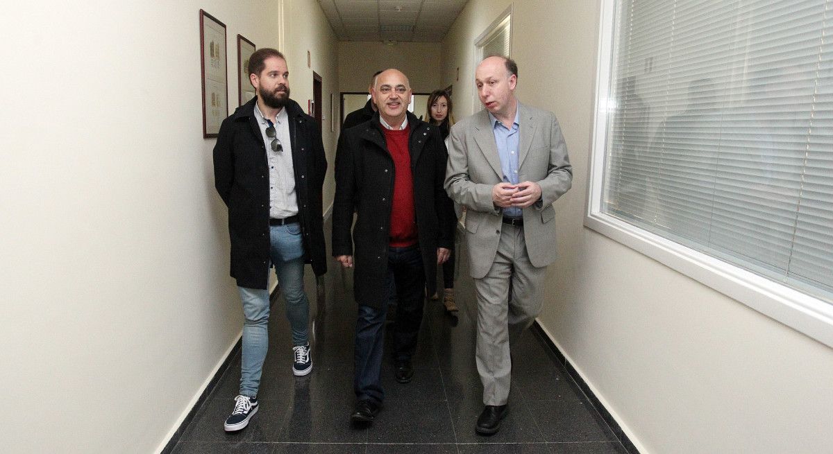 Xuntanza de Tino Fernández co director do CRE da ONCE, José Ángel Abraldes