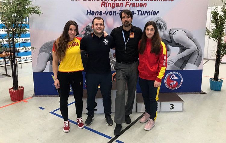 Lydia Pérez y Marcos Miragaya (izquierda) en el Torneo Internacional de Dormagen, en Alemania