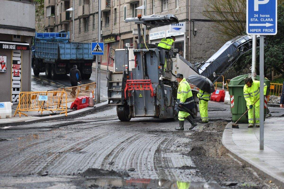 Obras de asfaltado de Padre Gaite