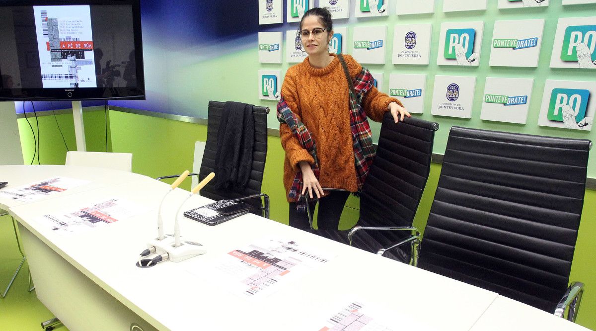 Anabel Gulías en la presentación de A Pé De Rúa