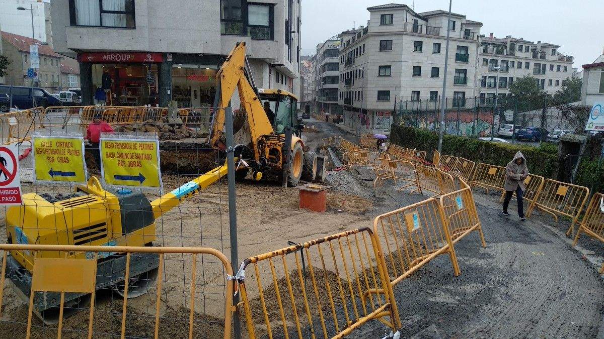 Obras na rúa Gorgullón