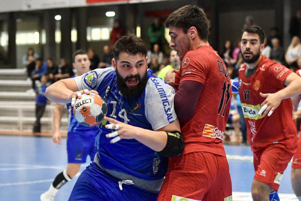 Samu Gómez, en el partido entre el Teucro y el Huesca en el Municipal de Pontevedra