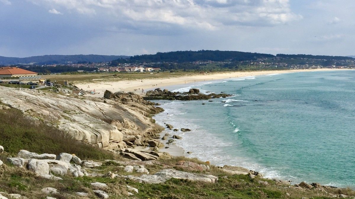 Xornada de bo tempo na praia da Lanzada