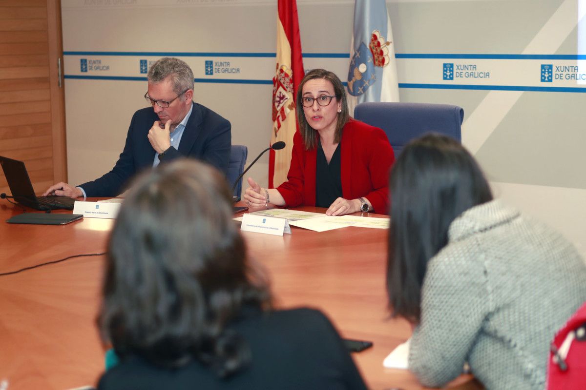 La conselleira Ethel Vázquez y el director xeral de Mobilidade, Ignacio Maestro