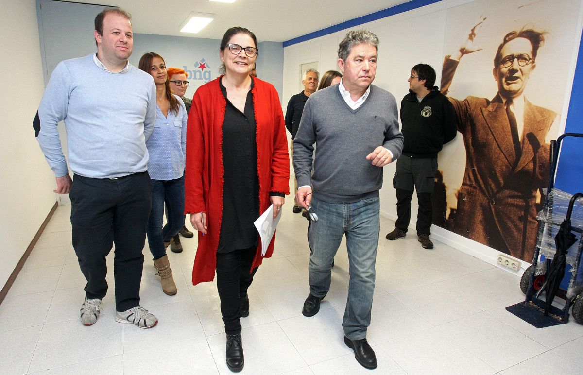 Xuntanza de Carme da Silva con algúns representantes municipais do BNG na comarca