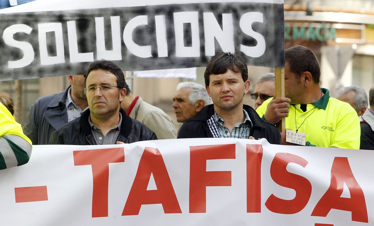 Protesta de los trabajadores de Tafisa en la Plaza de San José