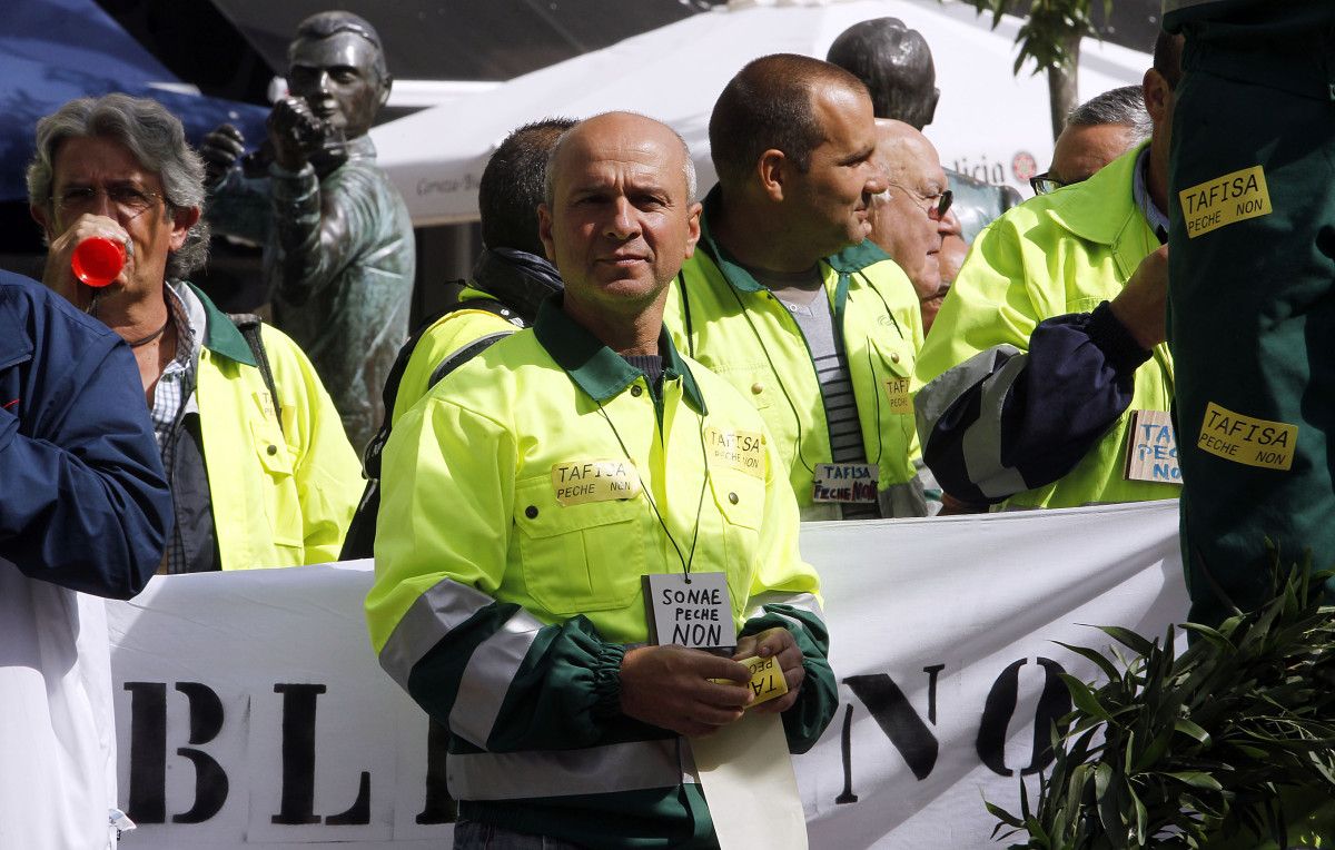 Protesta de los trabajadores de Tafisa en la Plaza de San José