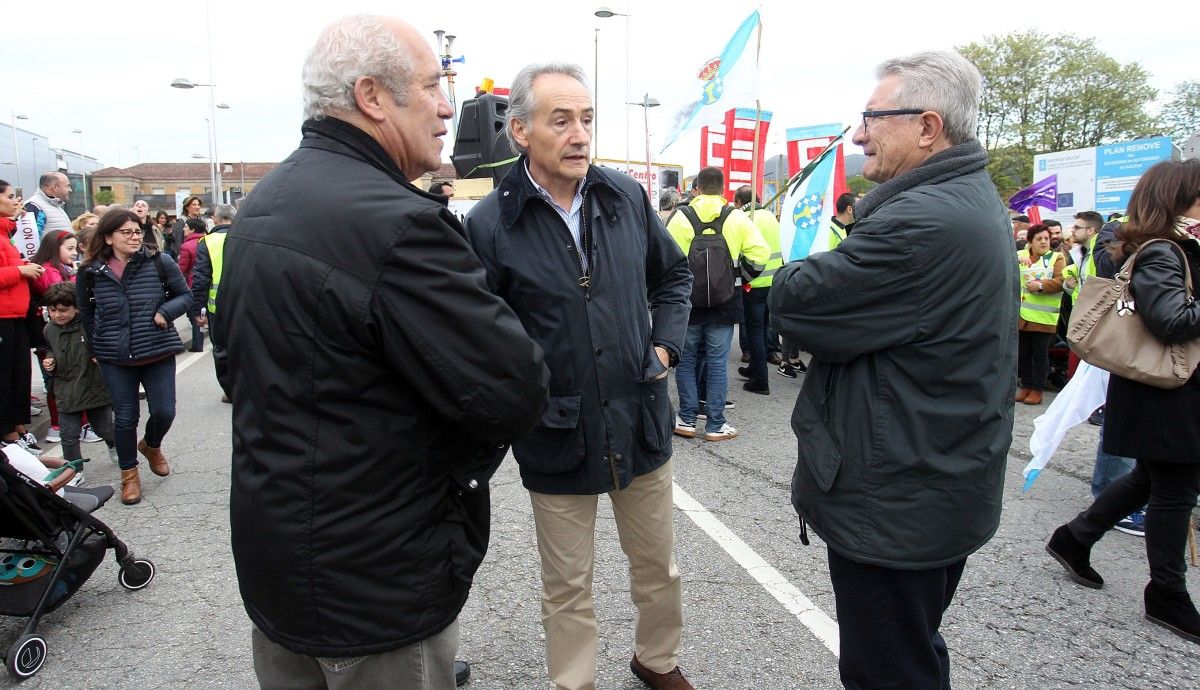 José Benito Suárez Costa na manifestación de apoio a Ence