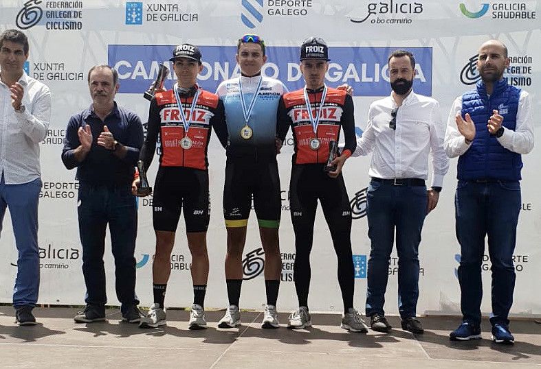 Podio do Campionato Galego de Ciclismo