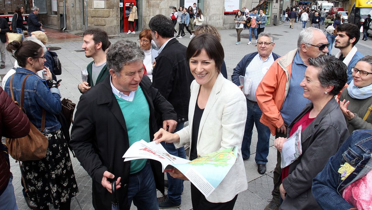 Ana Pontón y el alcalde de Pontevedra, Miguel Anxo Fernández Lores