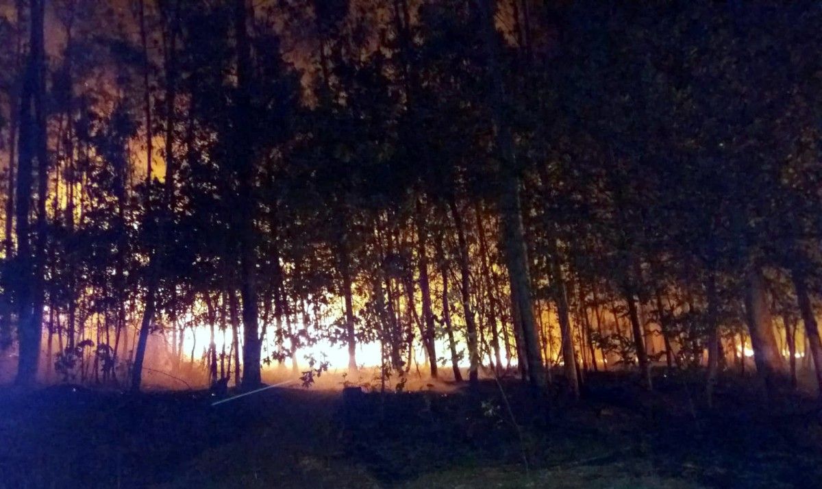 Incendio en las proximidades de una hípica en Santa María de Troáns, en Cuntis