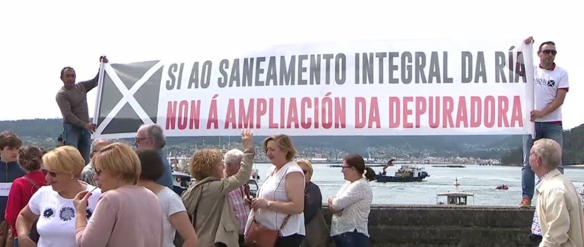 Movilización en Combarro para reclamar el saneamoento de la ría