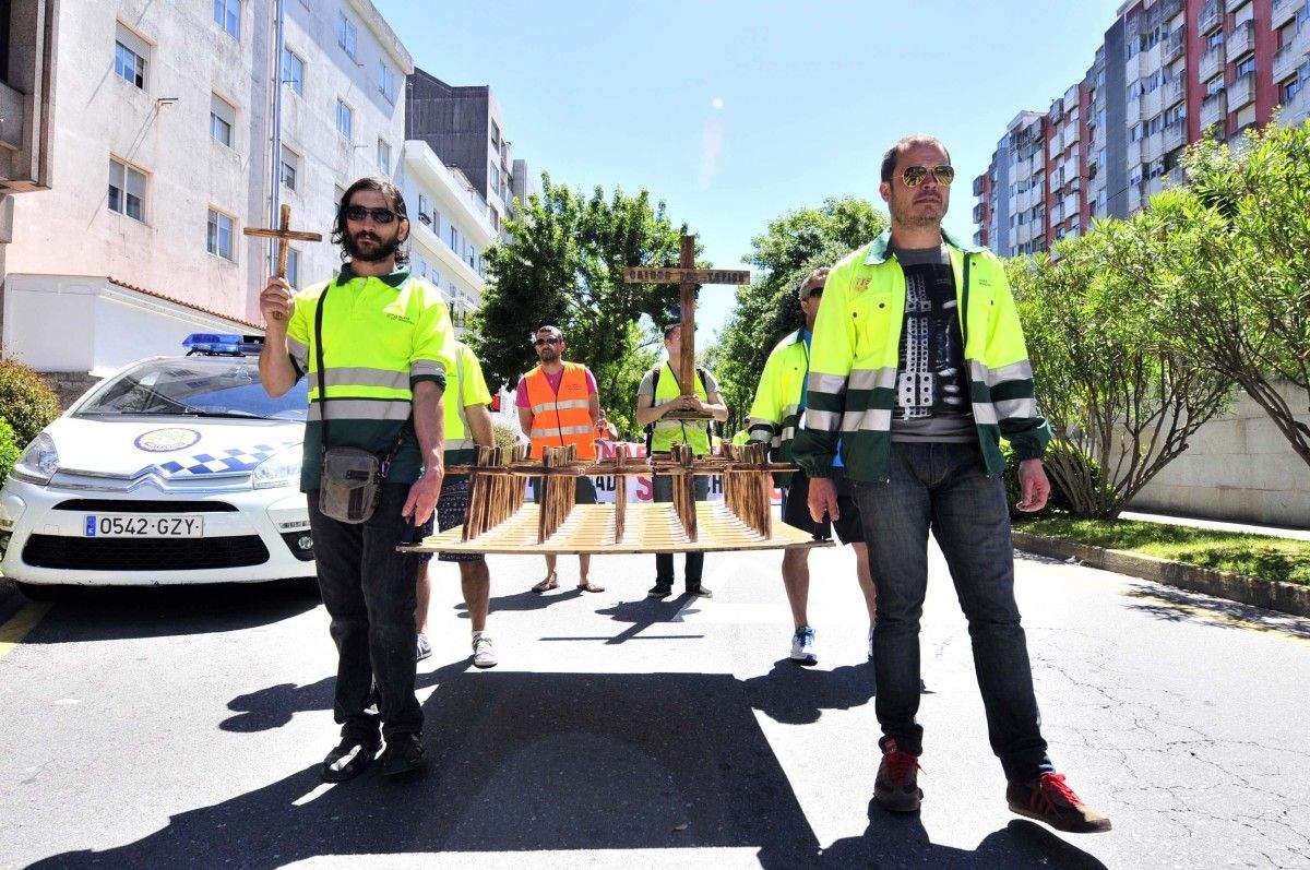 Manifestación de los trabajadores de Tafisa por Campolongo