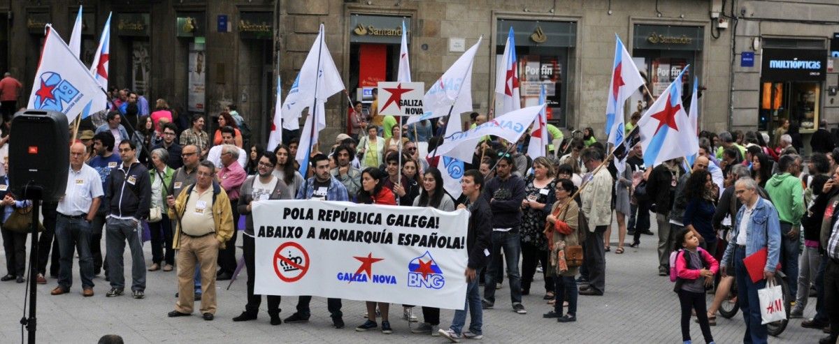 Concentración nacionalista contra la monarquía y por una república gallega