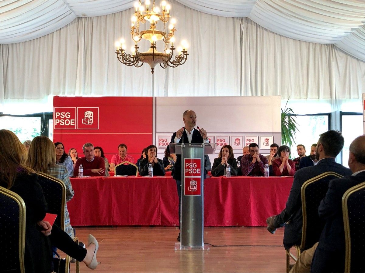 David Regades durante o Comité Provincial do PSOE
