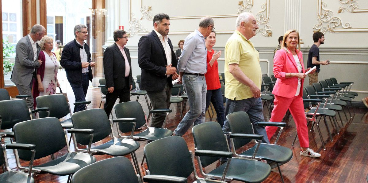 Carmela Silva, César Mosquera y los grupos provinciales de PSOE y BNG