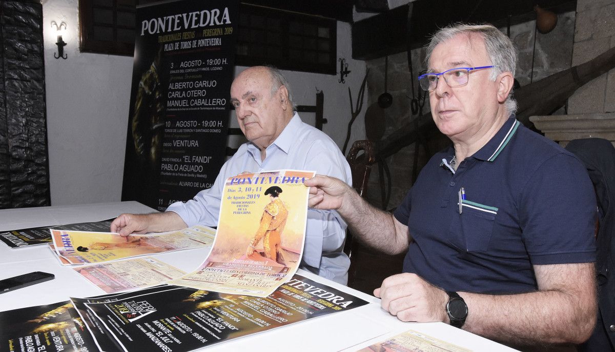 Eduardo Lozano y Servando Rodríguez, empresario y gerente de la plaza de toros de Pontevedra