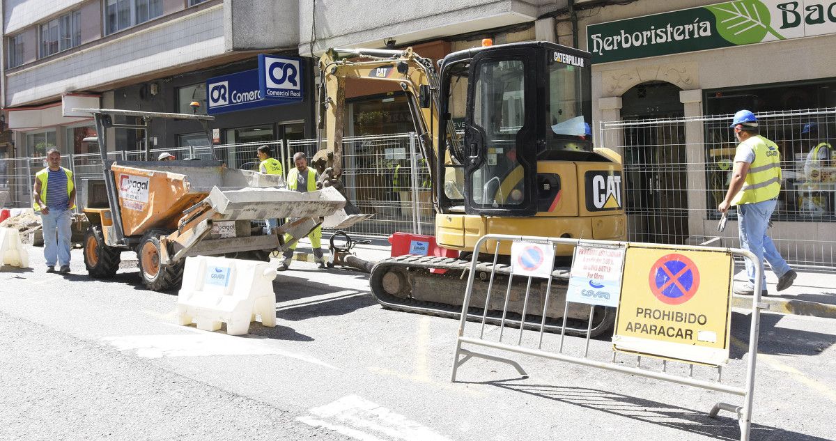 Obras de reforma da rúa Echegaray