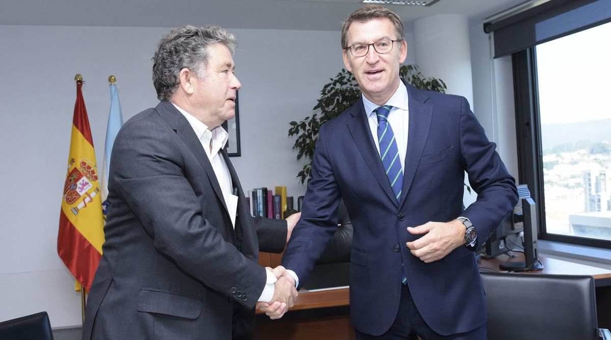 Xuntanza en Pontevedra entre Miguel Anxo Fernández Lores e Alberto Núñez Feijóo