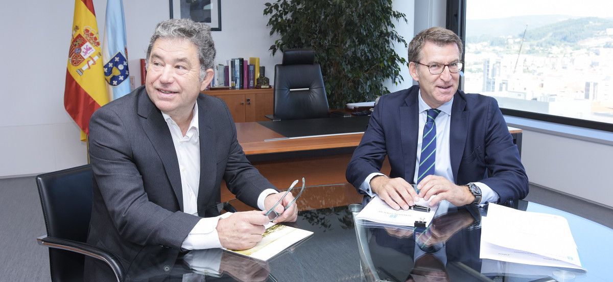 Xuntanza en Pontevedra entre Miguel Anxo Fernández Lores e Alberto Núñez Feijóo