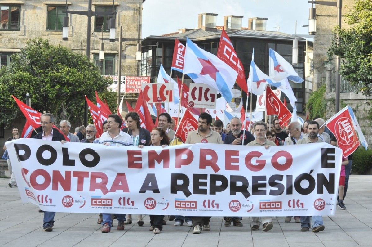 Manifestación en defensa del empleo en Pontevedra