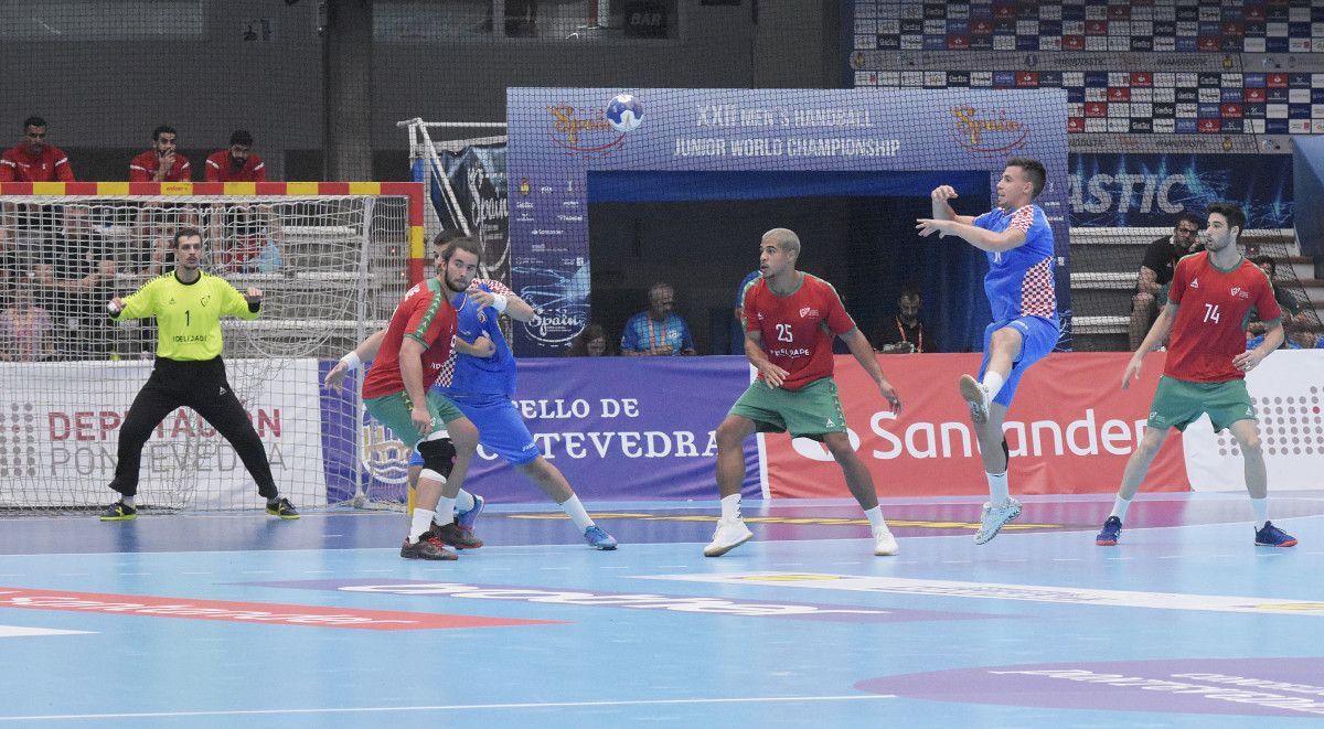 Partido entre Portugal e Croacia no Mundial Júnior de Balonmán