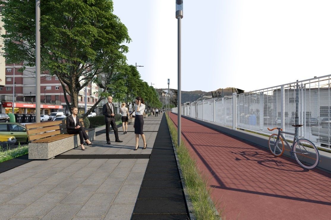 Infografía do proxecto de humanización da avenida de Ourense