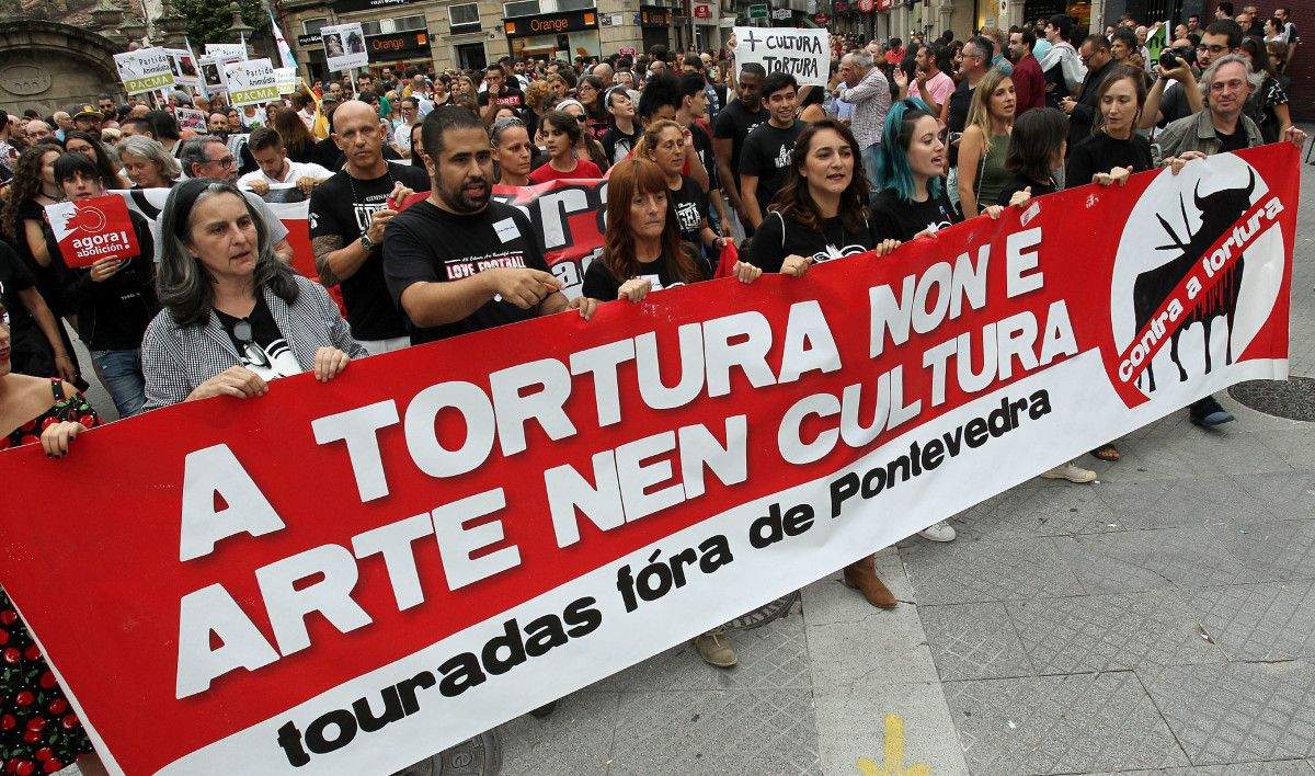 Manifestación de 'Touradas fóra de Pontevedra' 2019