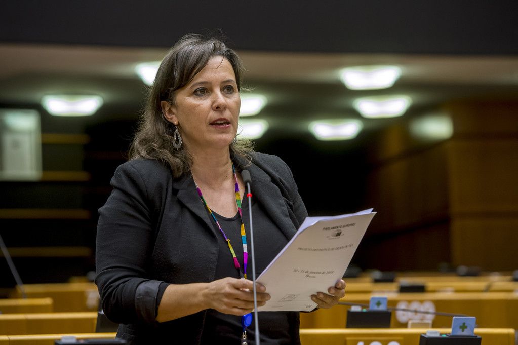 La eurodiputada Ana Miranda, en un Pleno del Parlamento Europeo