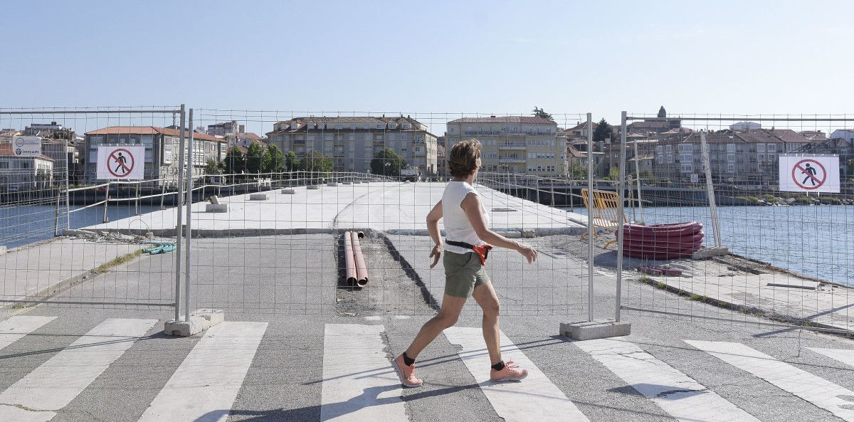 Obras na ponte do Burgo