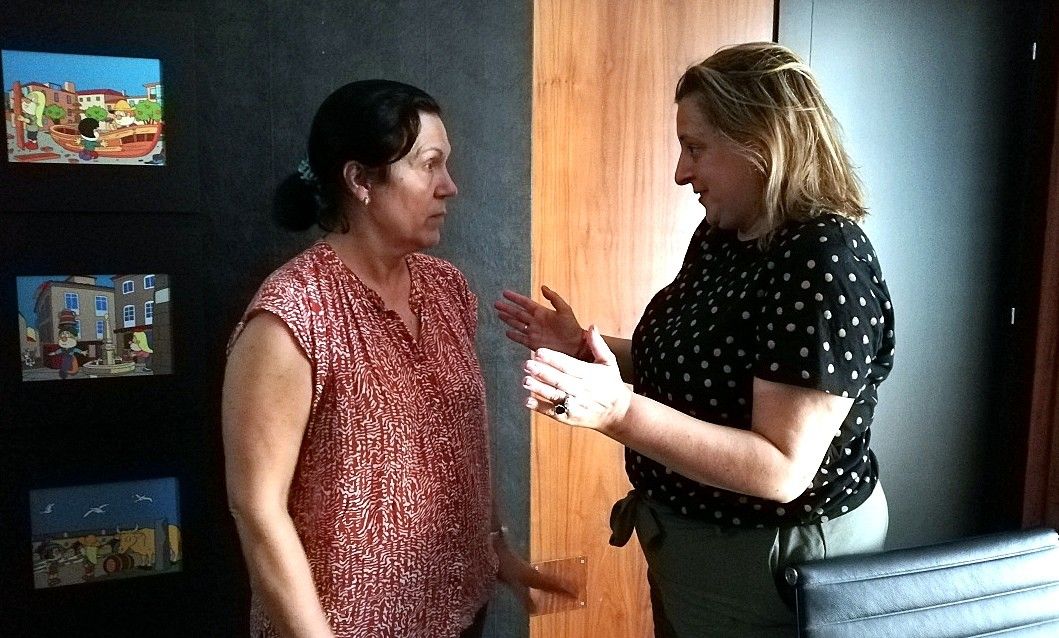 Celia Abal e a concelleira Yoya Blanco