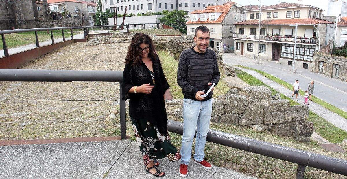 Os concelleiros Carme da Silva e Xaquín Moreda no Campillo de Santa María