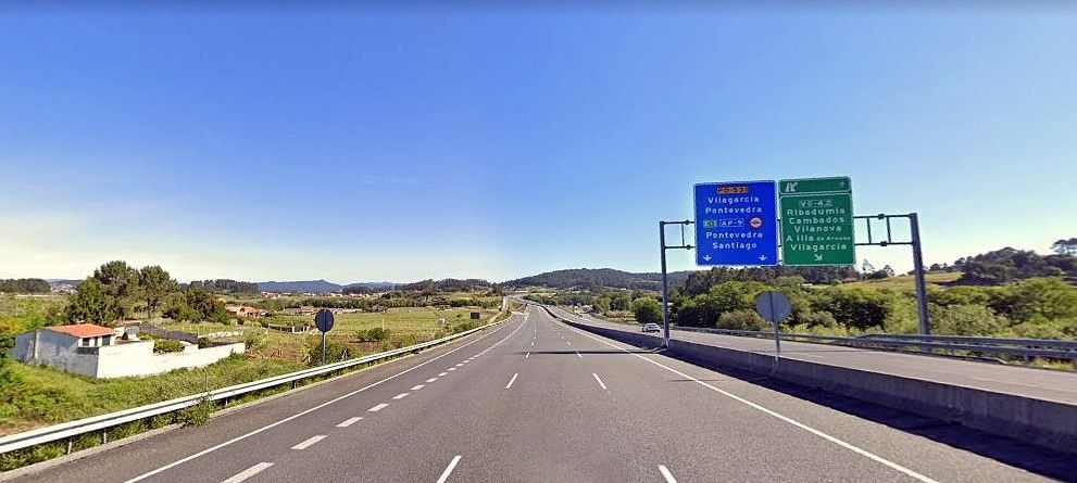Autovía de O Salnés en el enlace con Ribadumia