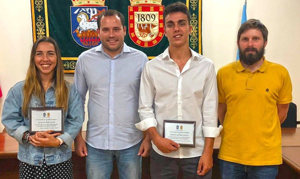 Recepción no Concello de Cerdedo-Cotobade aos piragüistas Antía e Martín Jácome
