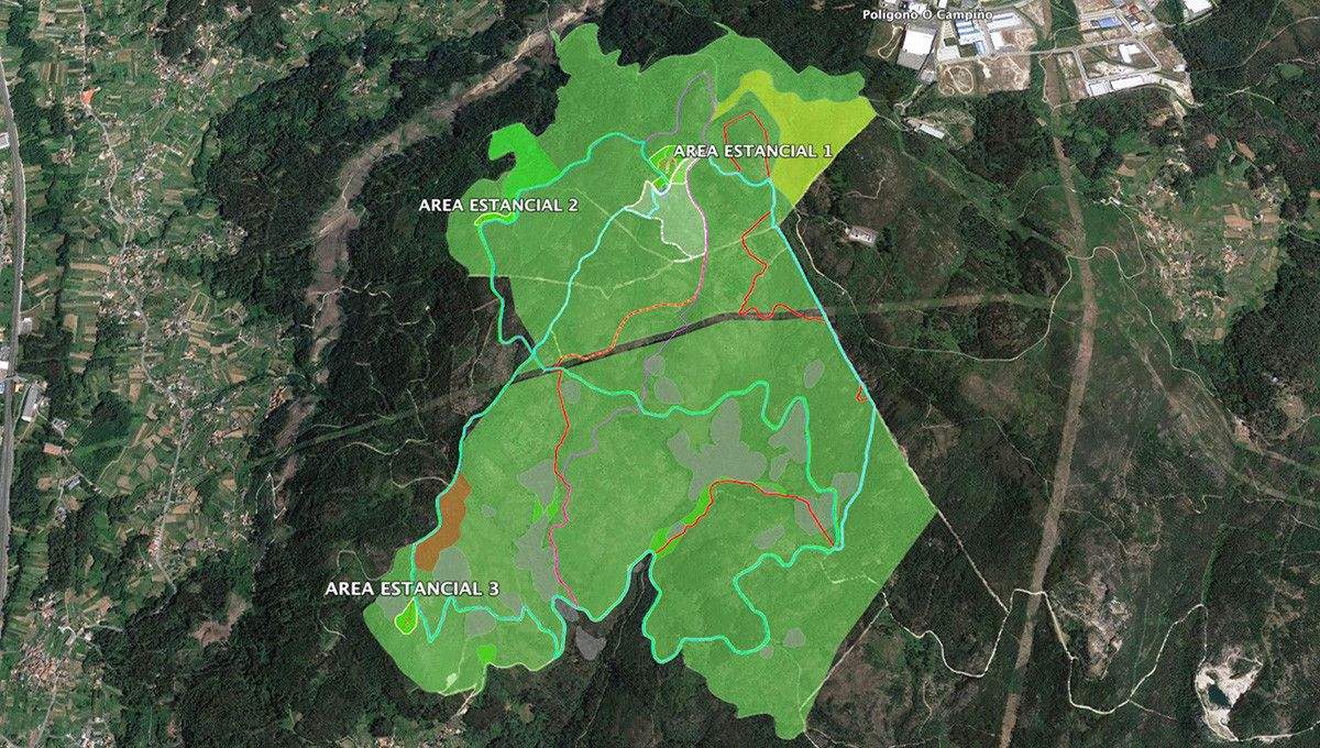 Ámbito que ocupará el parque forestal de A Fracha