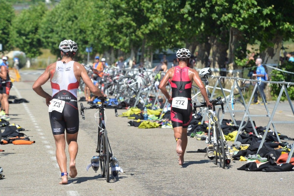 Participantes no XIV tríatlon Cidade de Pontevedra