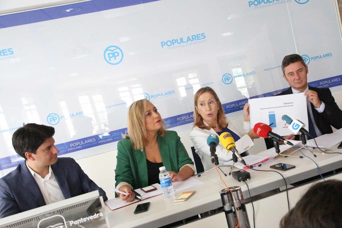 Diego Gago, Elena Muñoz, Ana Pastor y Miguel Fidalgo en Pontevedra para hacer balance de la legislatura